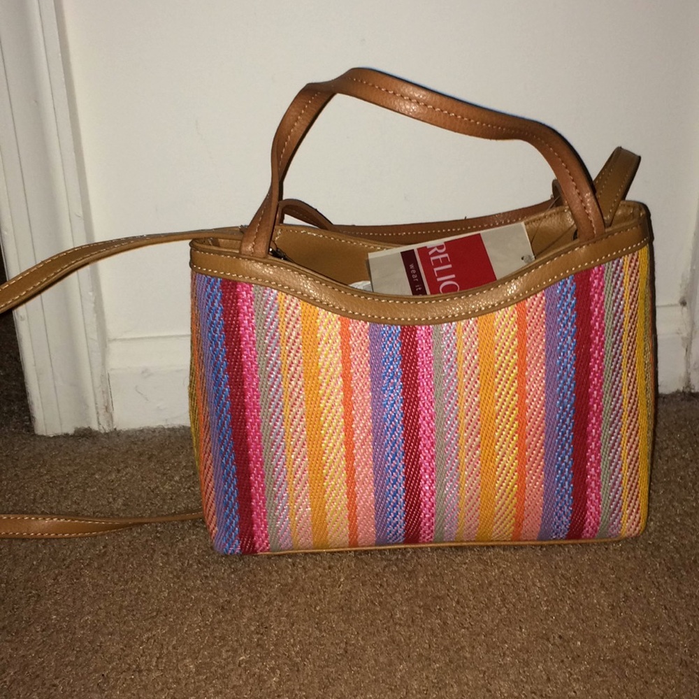 Multi Color Stitch Purse Crossbody Bag